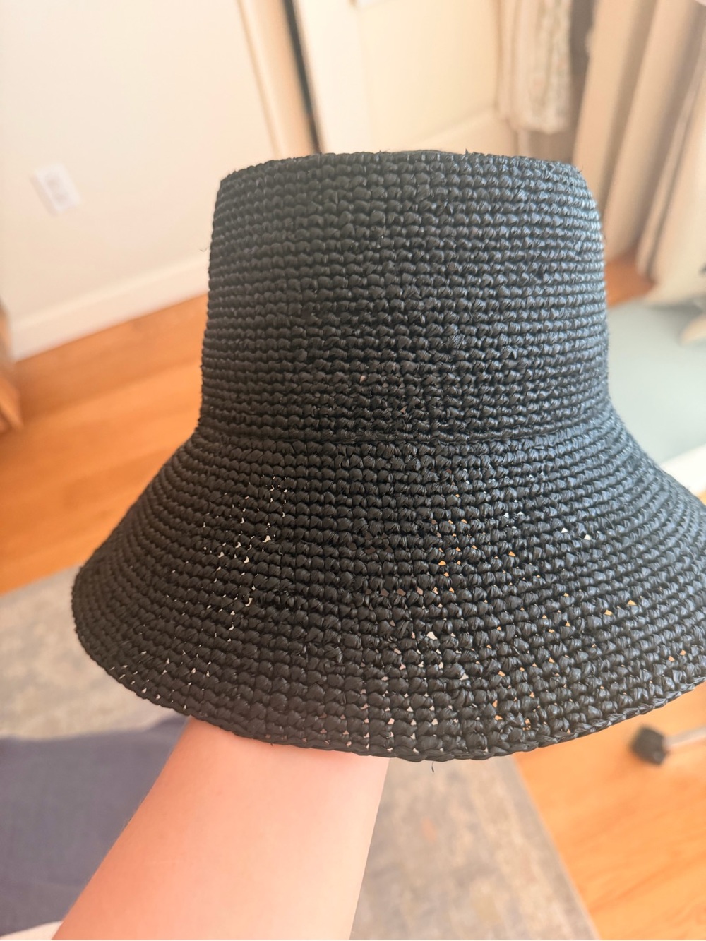Janessa Leoné Felix Raffia Bucket Hat Black size S